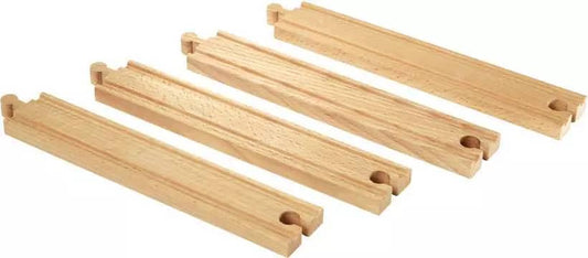 Brio -  World - Wooden Train Tracks Long Straight Tracks 4pce