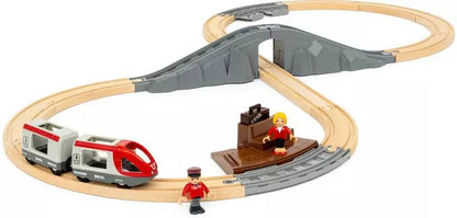 Brio -  World - Wooden Train Set Starter Travel Train Set 22pce