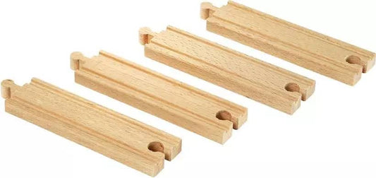 Brio -  World - Wooden Train Tracks Medium Straight Tracks 4pce