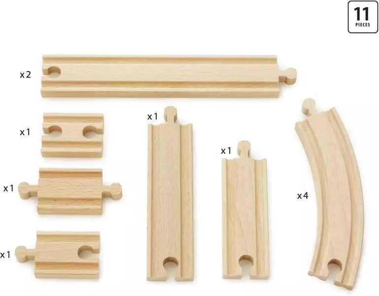Brio World - Wooden Train Tracks Expansion Pack Beginner 11pce
