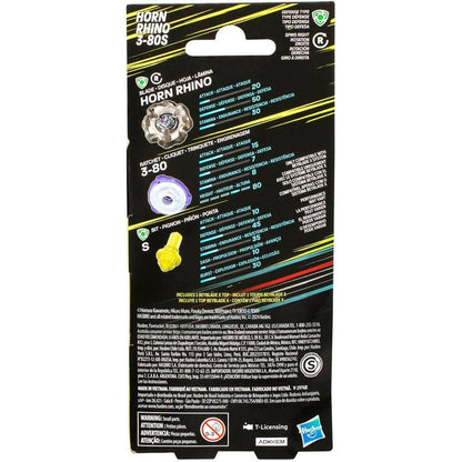 Beyblade -  X - Horn Rhino 3-80S Booster Pack Set With Defense Type Top