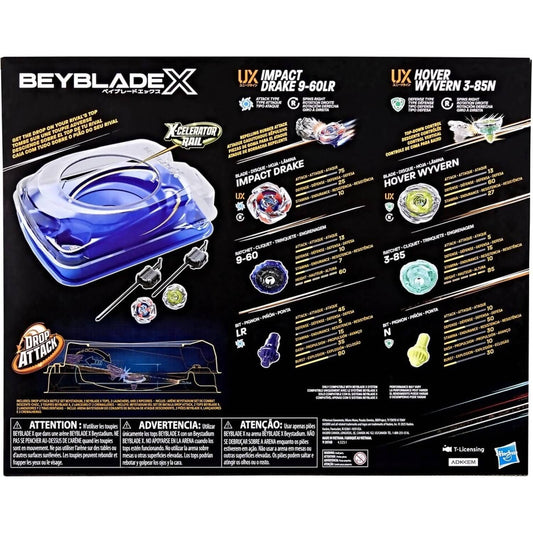 Beyblade -  X - Drop Attack Battle Set Impact Drake 9-60lr Vs. Wyvern 3-85n Includes Stadium