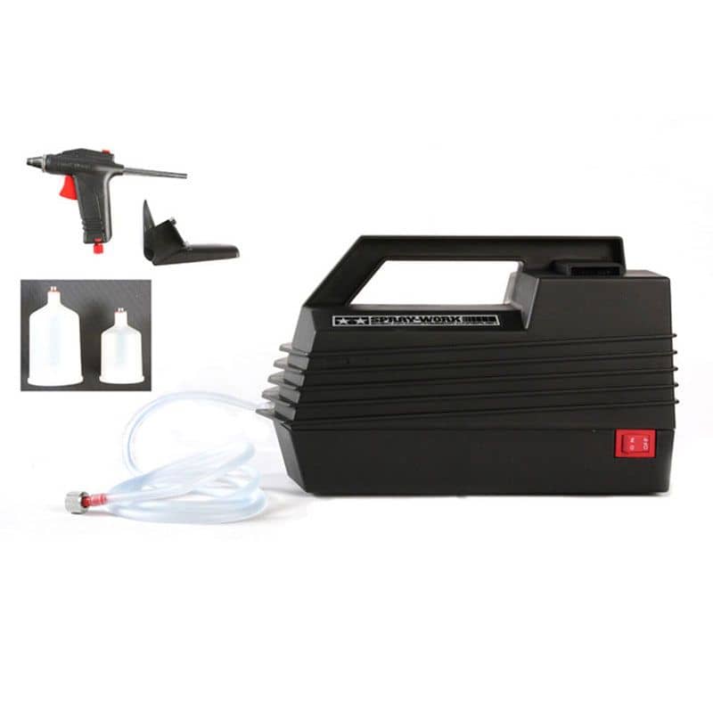 TAMIYA -  BASIC Spray-Work Basic Air Compressor w/ Airbrush Tamiya Airbrush System 74520