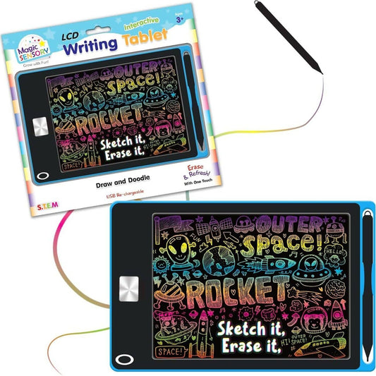 Magic Sensory - Blue LCD Writing Tablet for Kids 8.5-inch Drawing Tablet for Writing Drawing Doodling and Learning