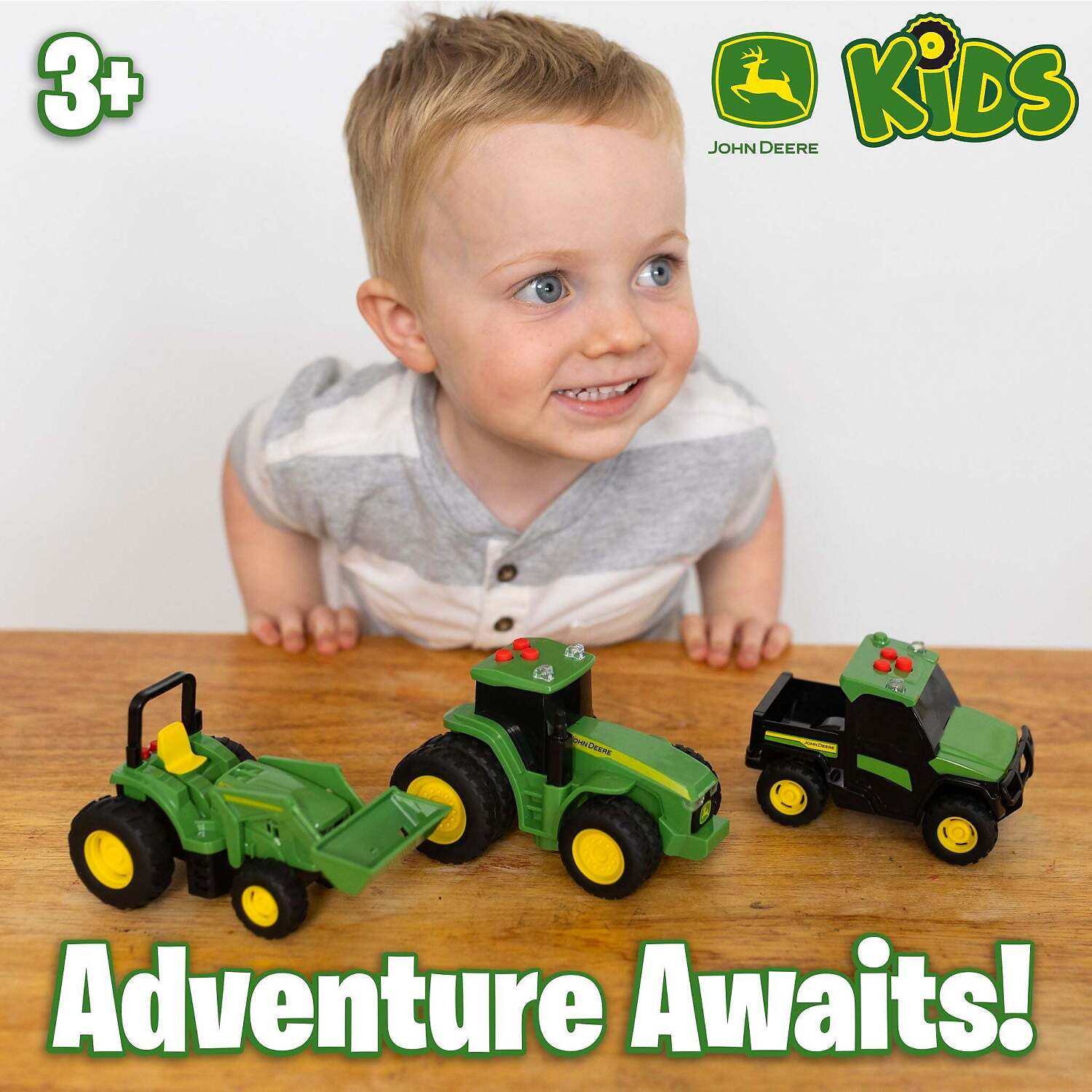 John Deere -  Kids - Mini Farm Vehicles 3pk with Lights & Sounds!