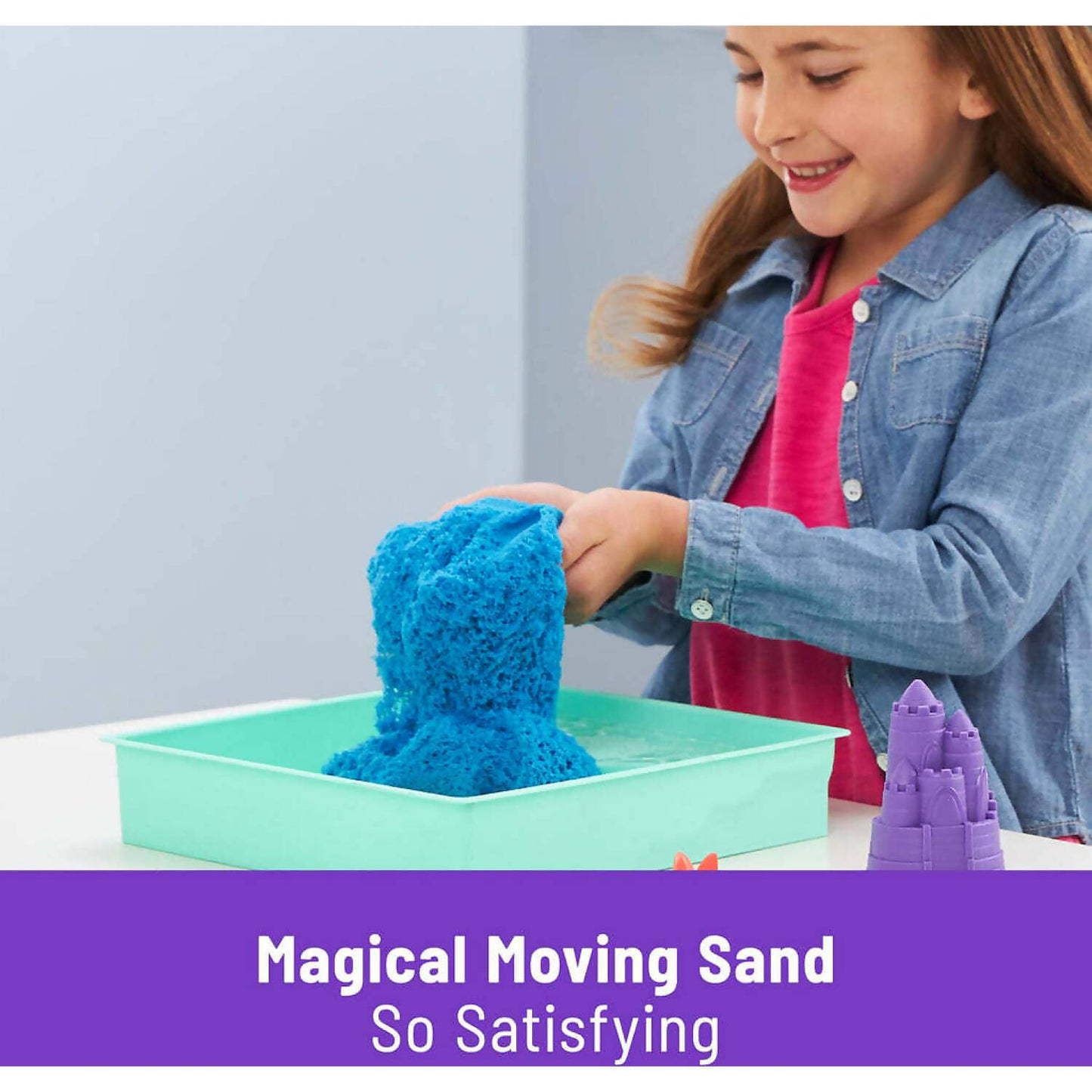 Kinetic Sand - Sandbox Set Moldable Sand 454gm Blue - Spin Master