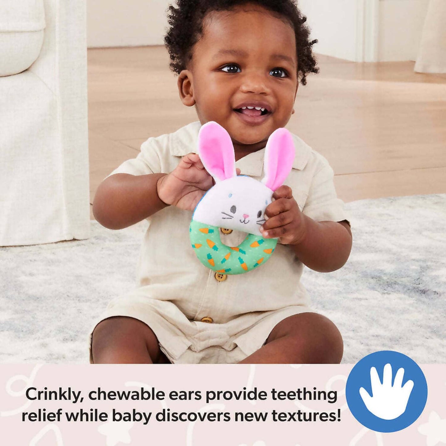 Ms. Rachel - Hop Little Bunnies Soft Rattle - Spin Master