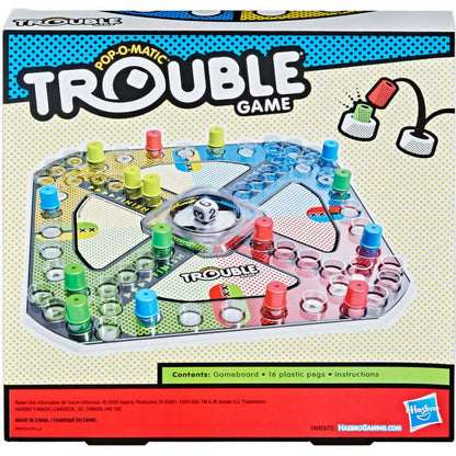 Hasbro -  Gaming - Trouble Game Pop-O-Matic Family Board Game