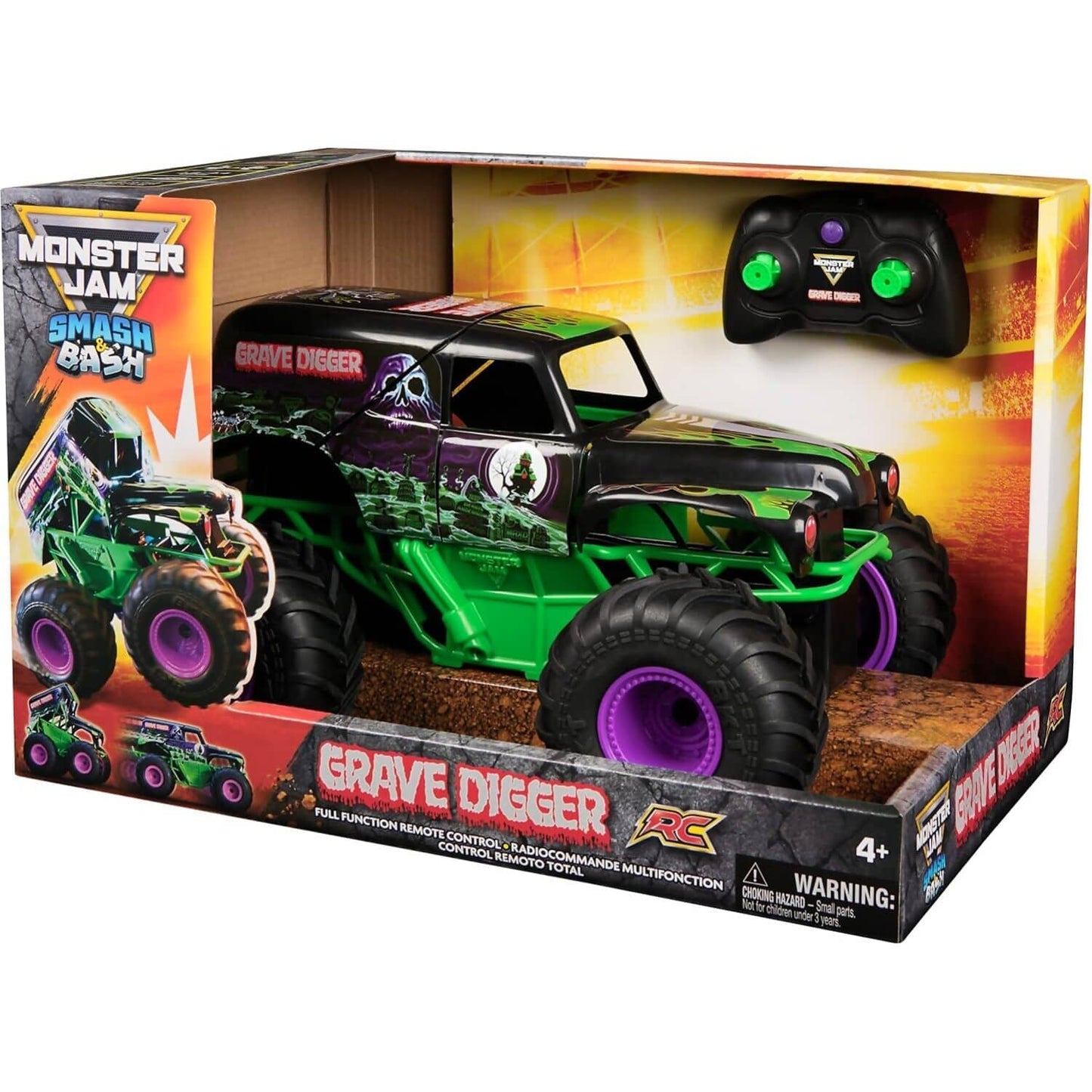 Monster Jam - Smash N Bash Grave Digger RC Truck - Spin Master