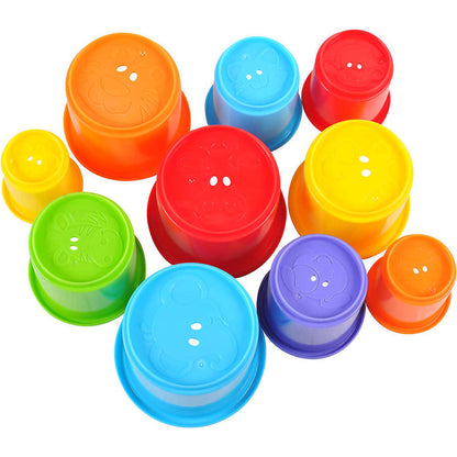 Playgo Toys Ent. Ltd  -  Rainbow Stackin' Cups 10 Pieces