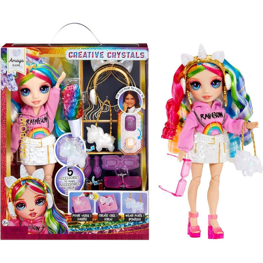 Rainbow High - Creative Crystals Amaya Raine 28cm Fashion Doll &amp; Accessories DIY