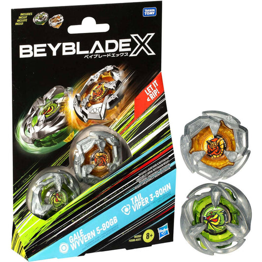 Beyblade -  X - Gale Wyvern 5-80GB and Tail Viper 3-80HN Top Dual Pack Set