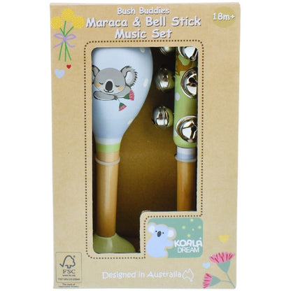 Koala Dream - Bush Buddies Australian Animals Maraca & Bell Stick Set