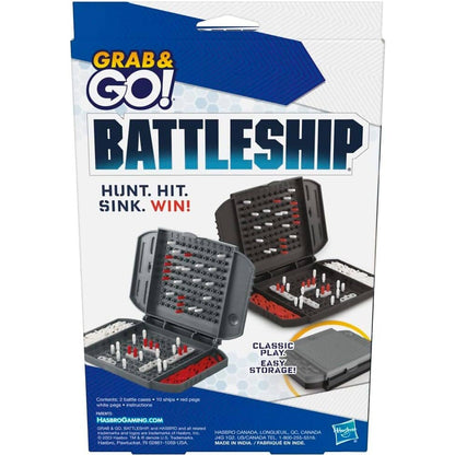 Hasbro -  Gaming - Battleship Grab and Go! Portable Travel Board Game