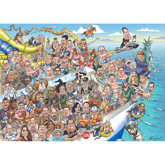 Kick Ass Games - Mark Knight's Celebrity Zoo No.2 1000 Piece 2-in1 Jigsaw Puzzle