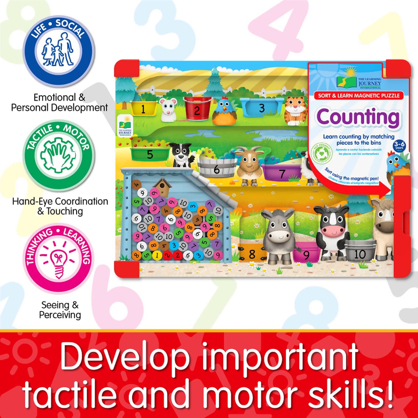 The Learning Journey - Sort & Learn Magnetic Puzzle - Counting