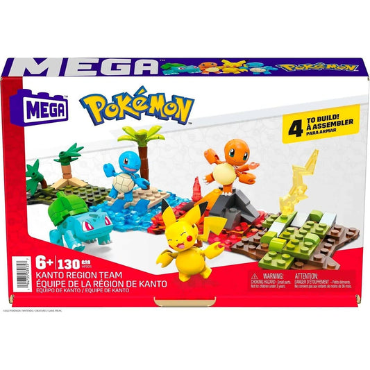MEGA - Pokemon Building Toy Kit Kanto Region Team With 4 Figures 130 Pieces