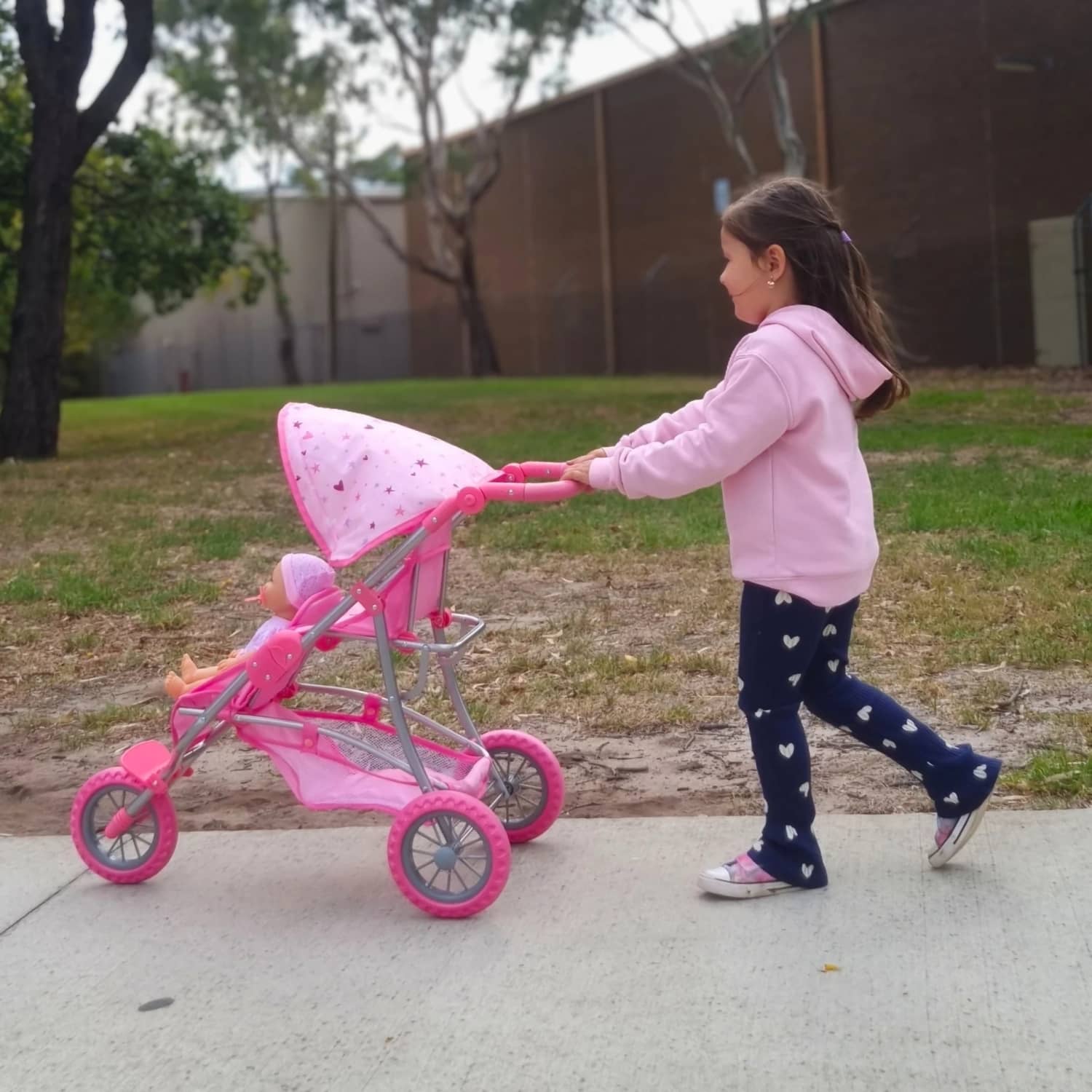 Playworld - Stars & Hearts Doll Twin Jogger - Pink