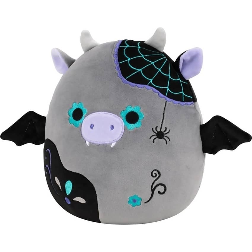 Squishmallows - Bridgette the Cow Bat Halloween Day of the Dead 8-Inch Plush
