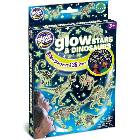 Brainstorm - The Original Glowstars Company Glow in The Dark - Stars & Dinosaurs