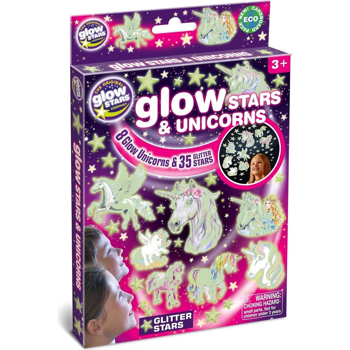 Brainstorm - The Original Glowstars Company Glow in The Dark - Stars & Unicorns