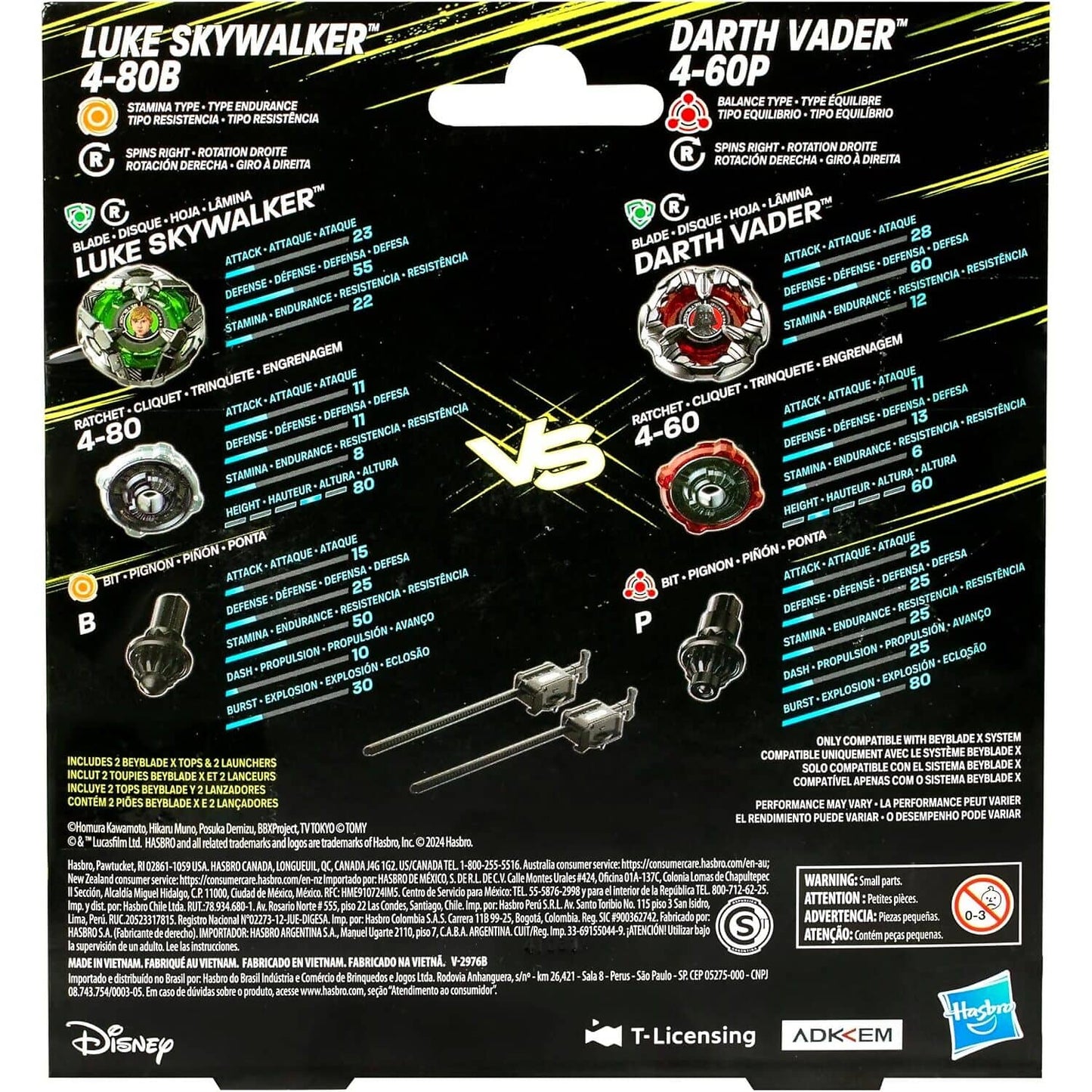 Beyblade X - Star Wars - Luke Skywalker 4-80B vs Darth Vader 4-60P Multipack Set