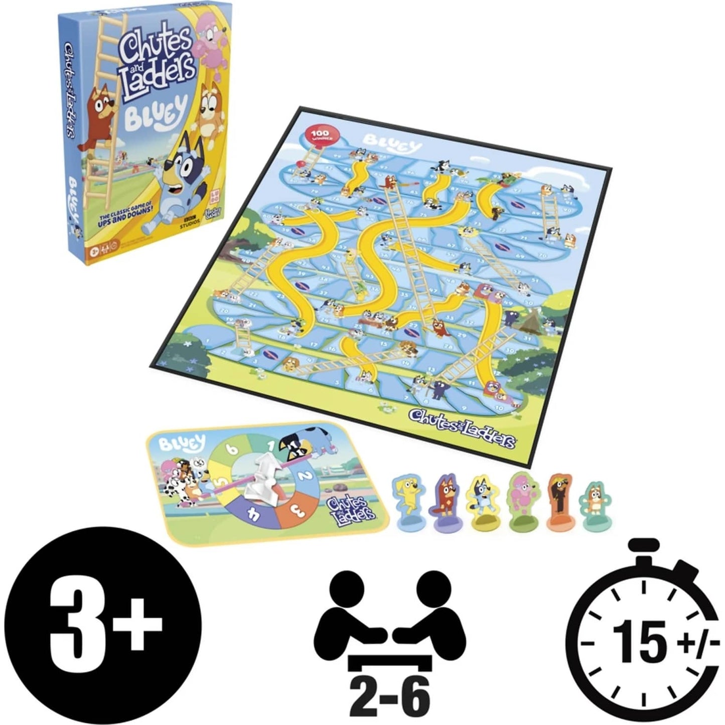 Bluey - Bluey Chutes & Ladders Classic Board Game - Hasbro Games