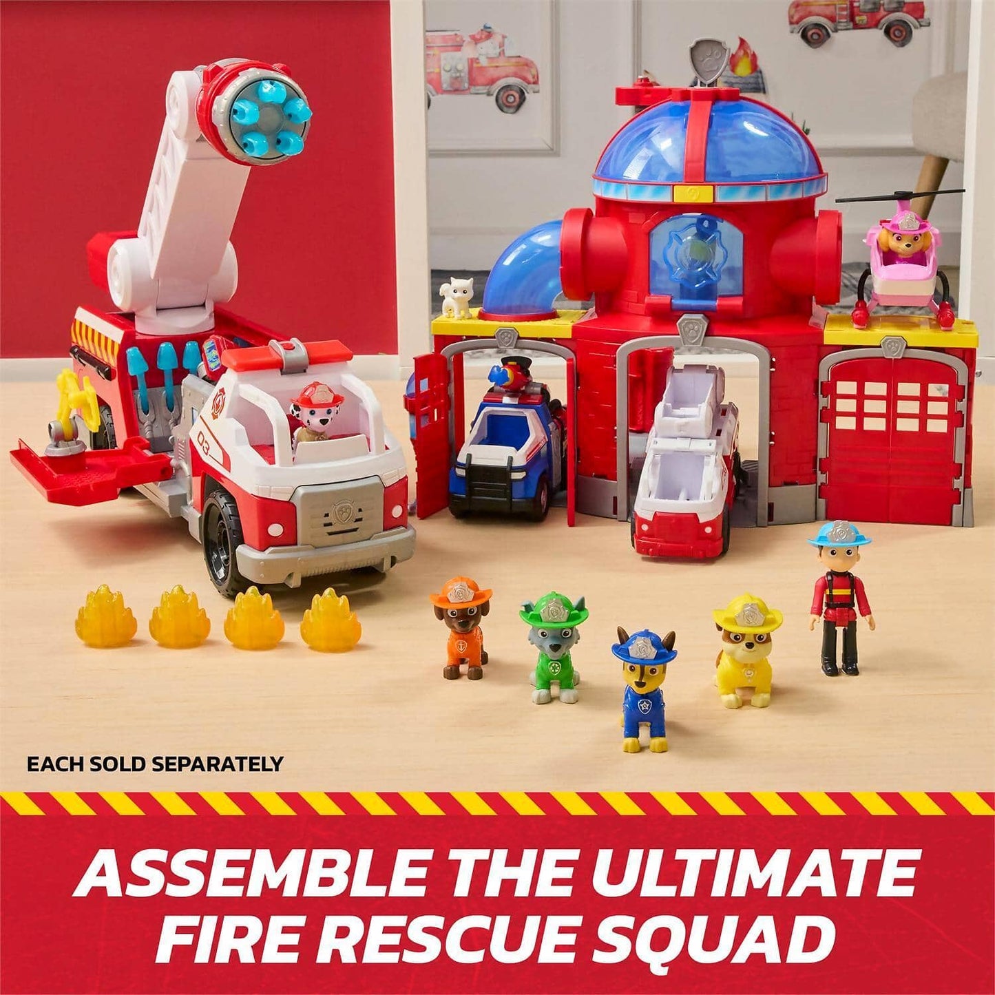 Paw Patrol - Fire Rescue: Rescue Fire Chopper with Skye Figure - Spin Master