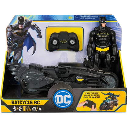 DC -  Batman - RC Stealth Batcycle with 12-Inch Batman Action Figure- Spin Master