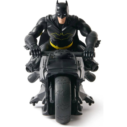DC -  Batman - RC Stealth Batcycle with 12-Inch Batman Action Figure- Spin Master