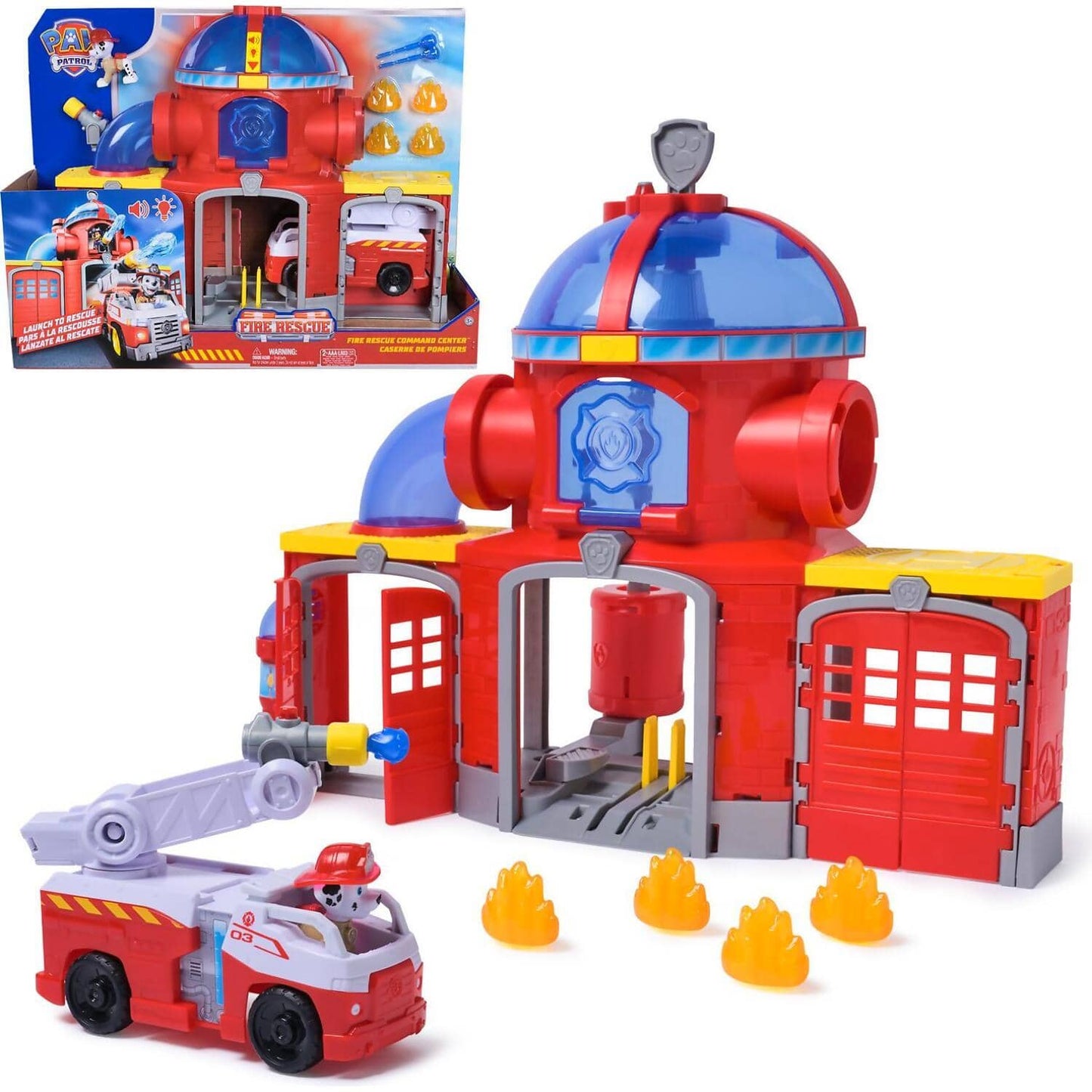 Paw Patrol - Fire Rescue: Fire Rescue Command Center with Marshall Figure Playset - Spin Master
