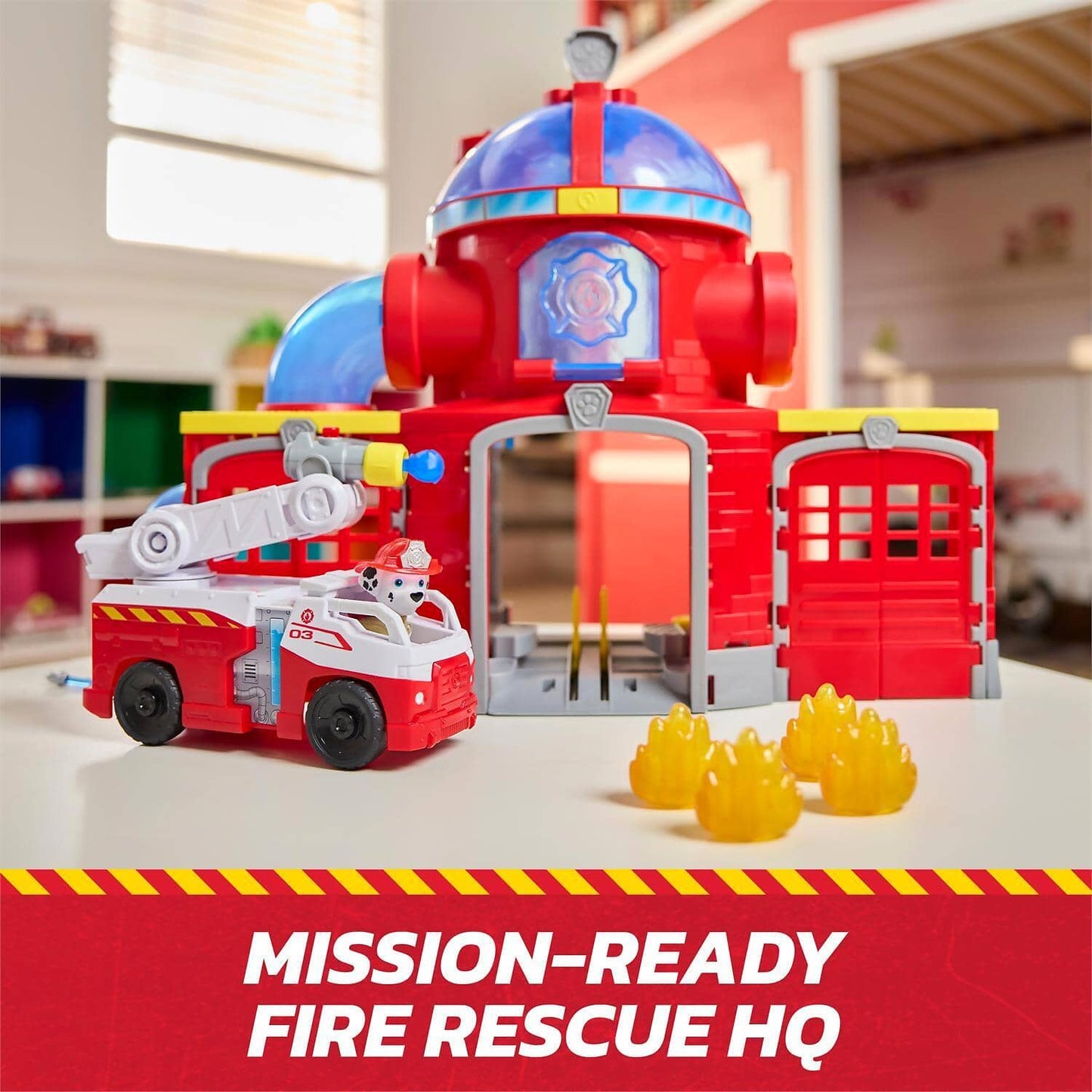 Paw Patrol - Fire Rescue: Fire Rescue Command Center with Marshall Figure Playset - Spin Master