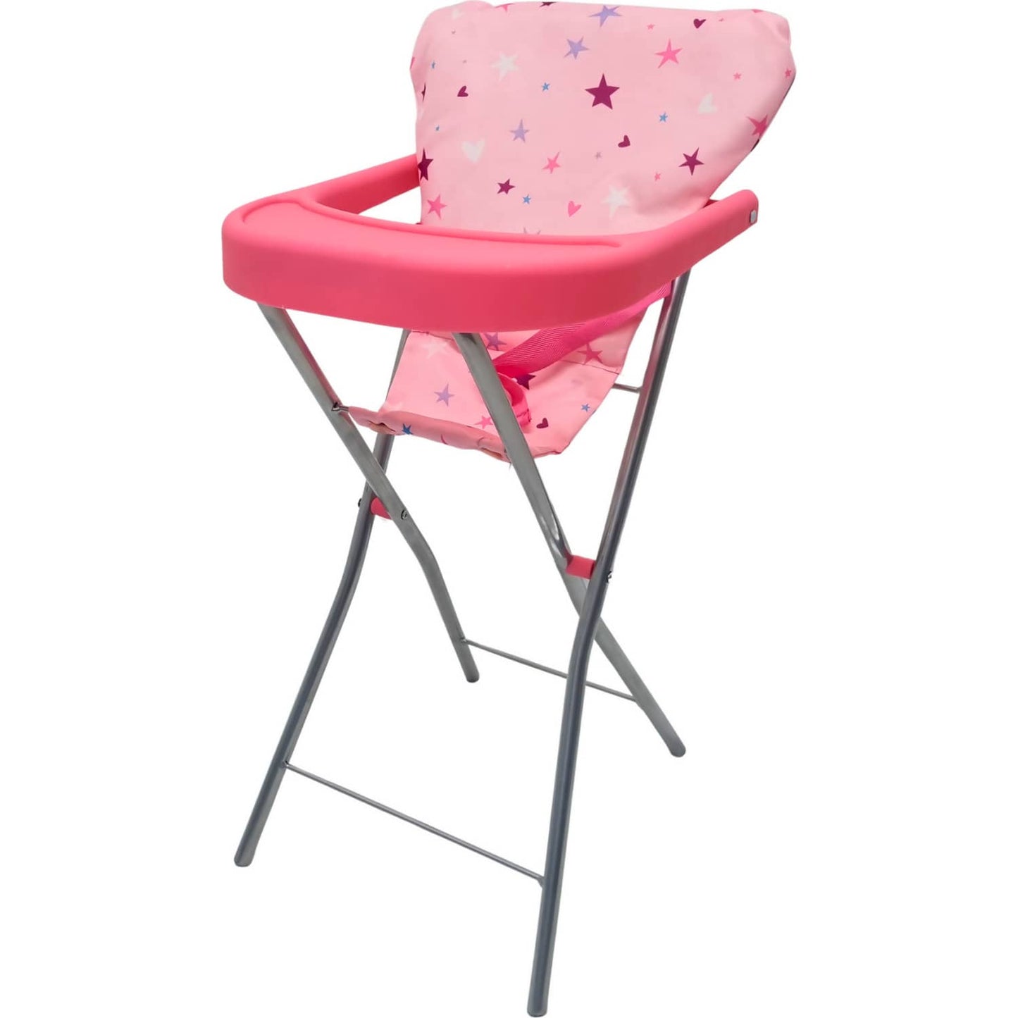 Playworld - Stars & Hearts Doll Highchair - Pink