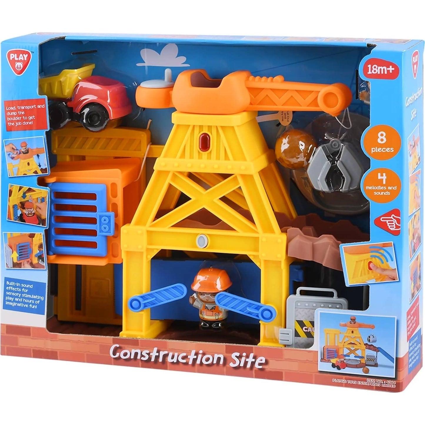 Playgo Toys Ent. Ltd. - Construction Site 8 Pcs Playset