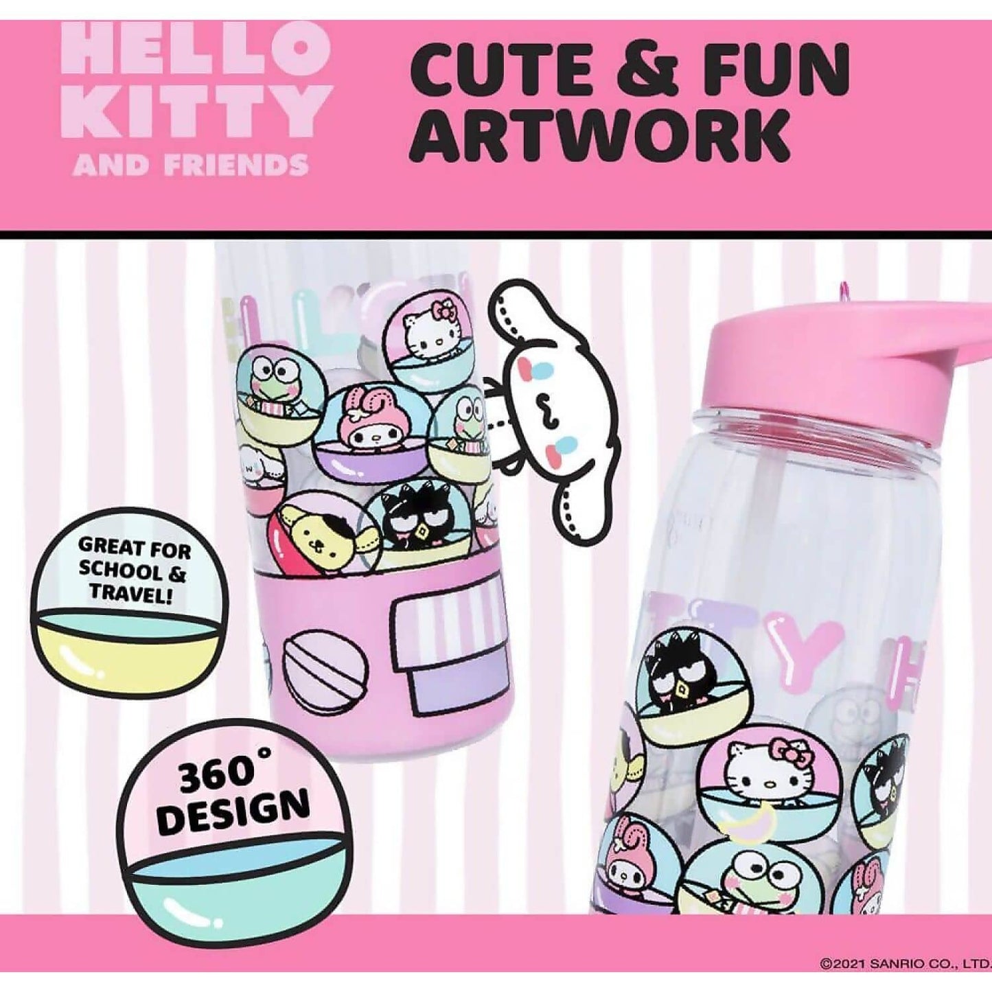 Hello Kitty and Friends - Hello Kitty Flip Top Bottle 650ml - Jasnor