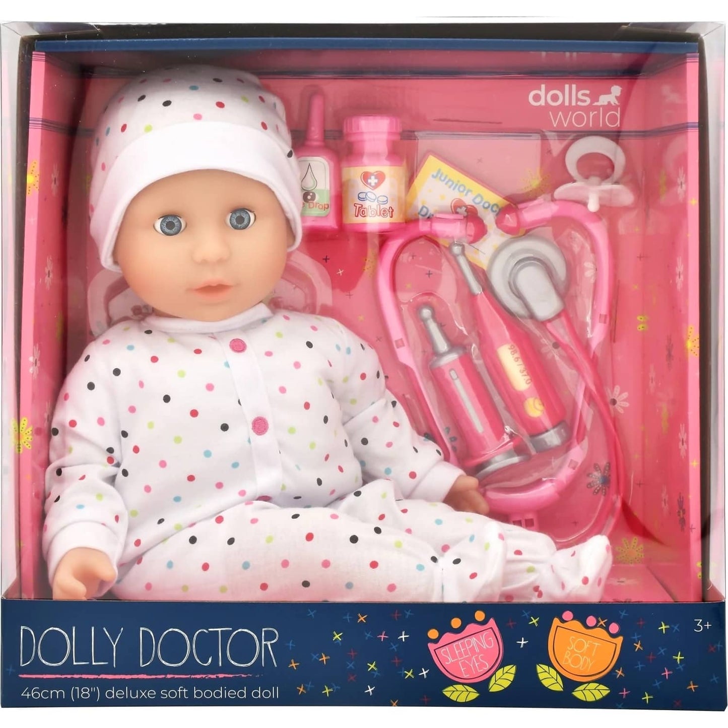DollsWorld - Dolly Doctor Playset - Deluxe Soft Bodied Doll 46cm