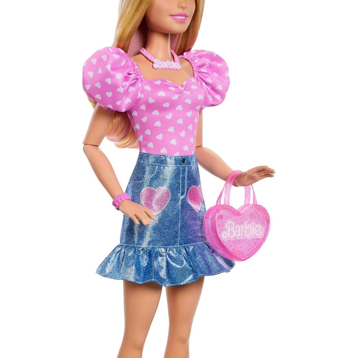 Barbie - Barbie Pink Top & Denim Skirt 28-Inch (71cm) Blonde Fashion Doll