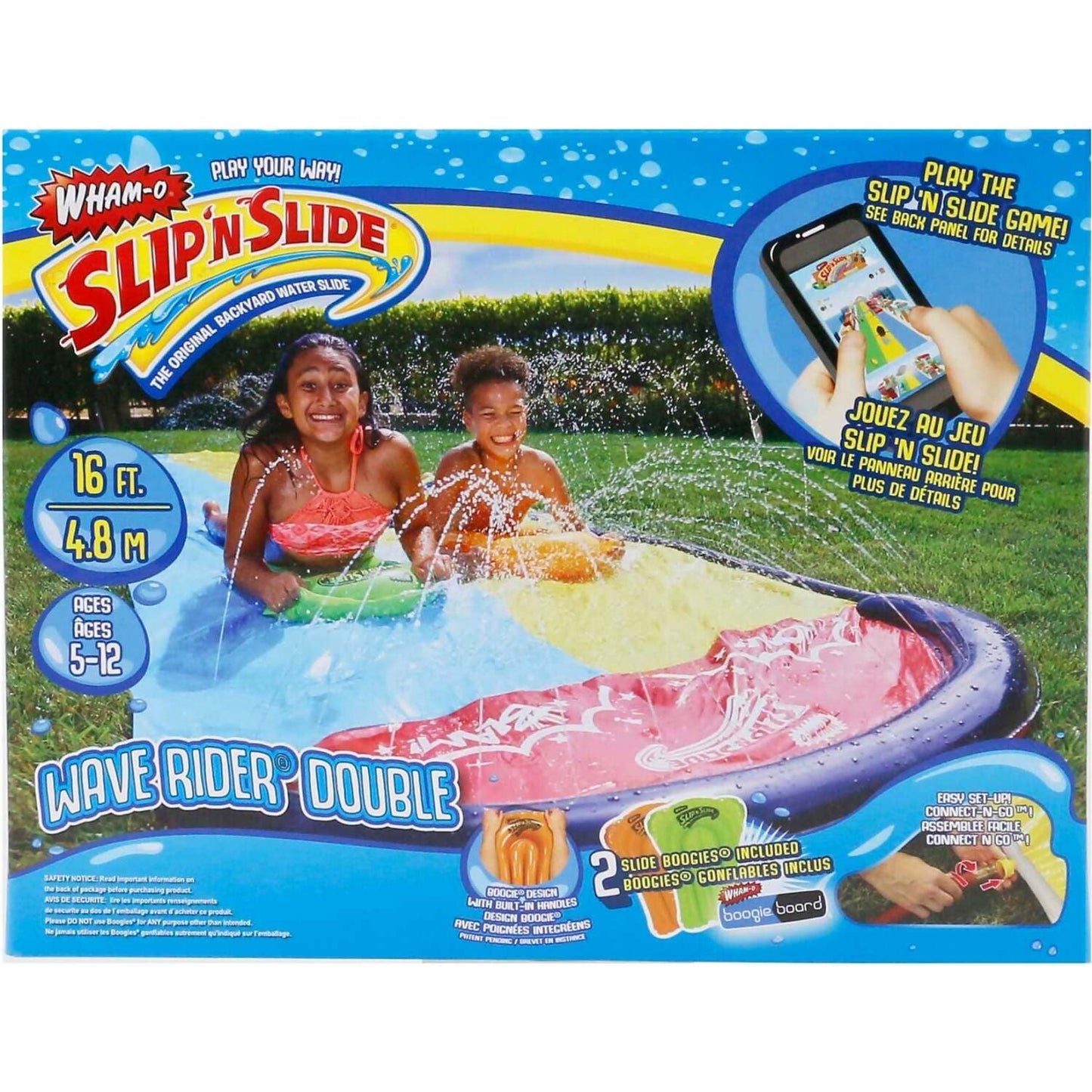 Wham-O - Slip 'N Slide Wave Rider Double Lane 16-Foot with 2 Bonus Slide Boogies