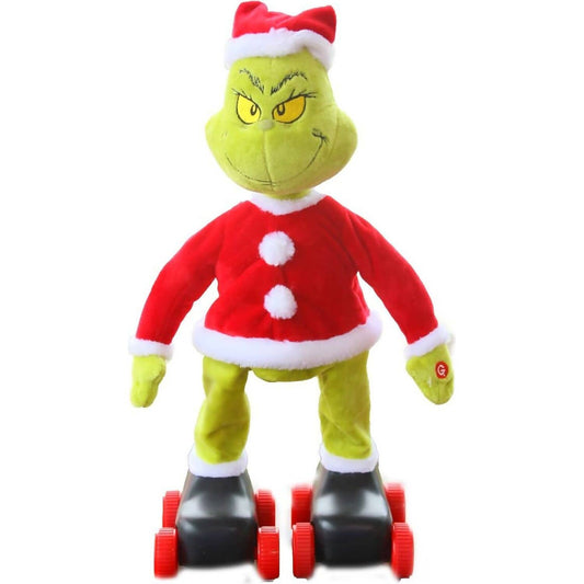 Cotton Candy - Xmas Dr. Seuss The Grinch Skating & Splits 38cm Animated Plush - Christmas