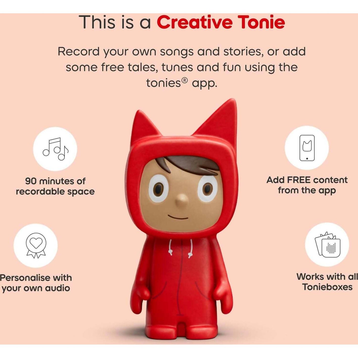 Tonies - Toniebox 2 Creative Tonie Rubie Starter Set - Sunset Red