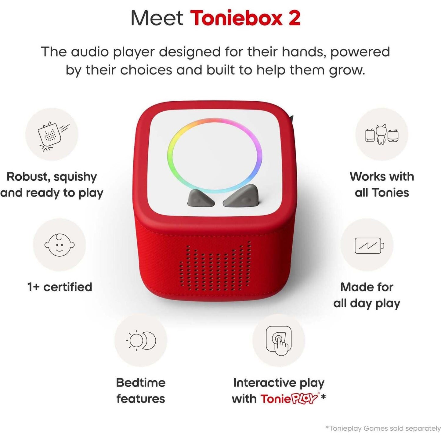 Tonies - Toniebox 2 Creative Tonie Rubie Starter Set - Sunset Red