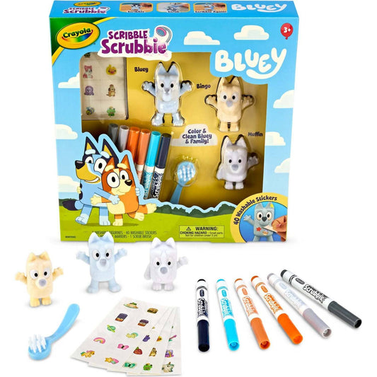 Crayola - Scribble Scrubbie Bluey 3 Piece Playset