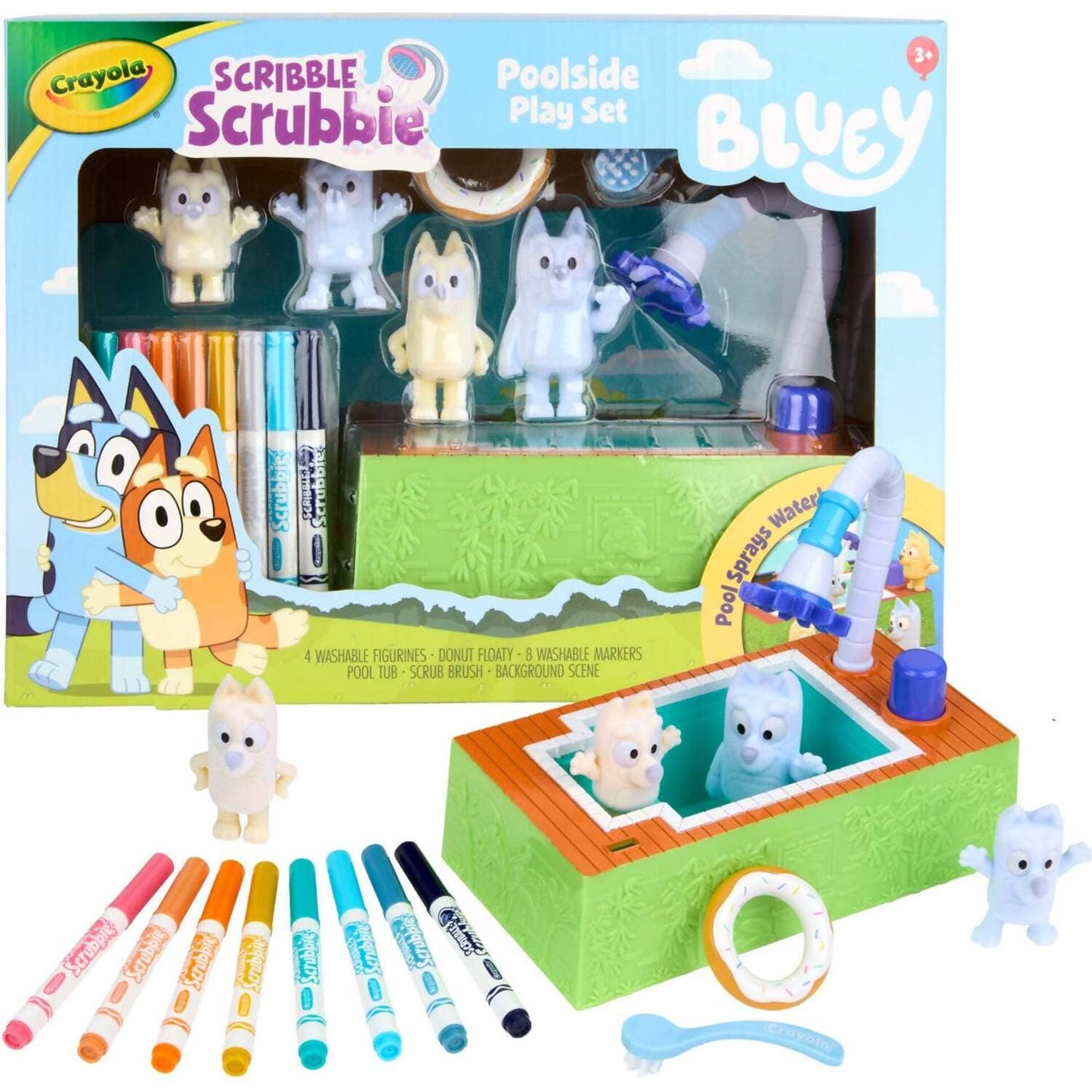 Crayola - Scribble Scrubbie Bluey Poolside Playset