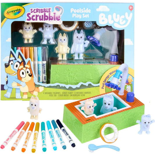 Crayola - Scribble Scrubbie Bluey Poolside Playset