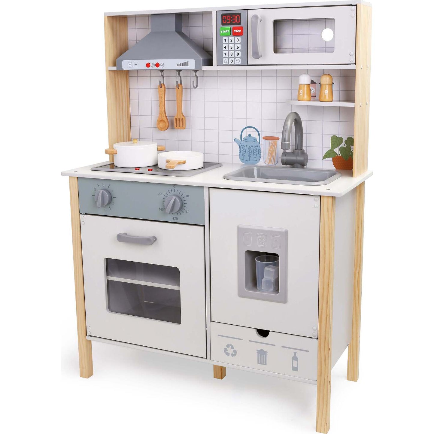 Edufun - Little Chef Wooden Play Kitchen with Cookware