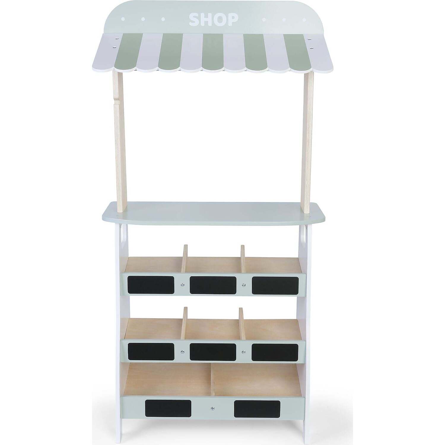 Edufun - Wooden Farmers Market Stand Farmers Shop with Play Fruit