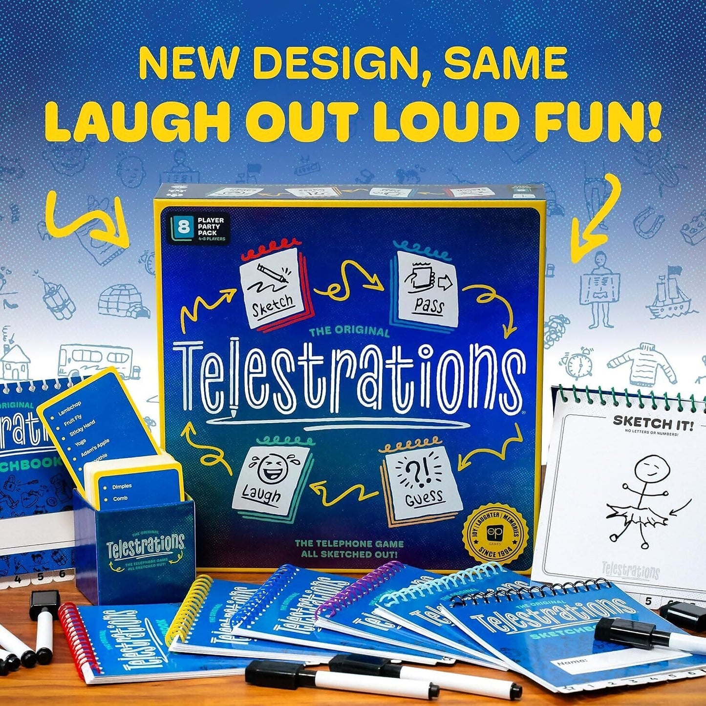 The OP Games - The Original Telestrations 2nd Edition 8 Player Board Game