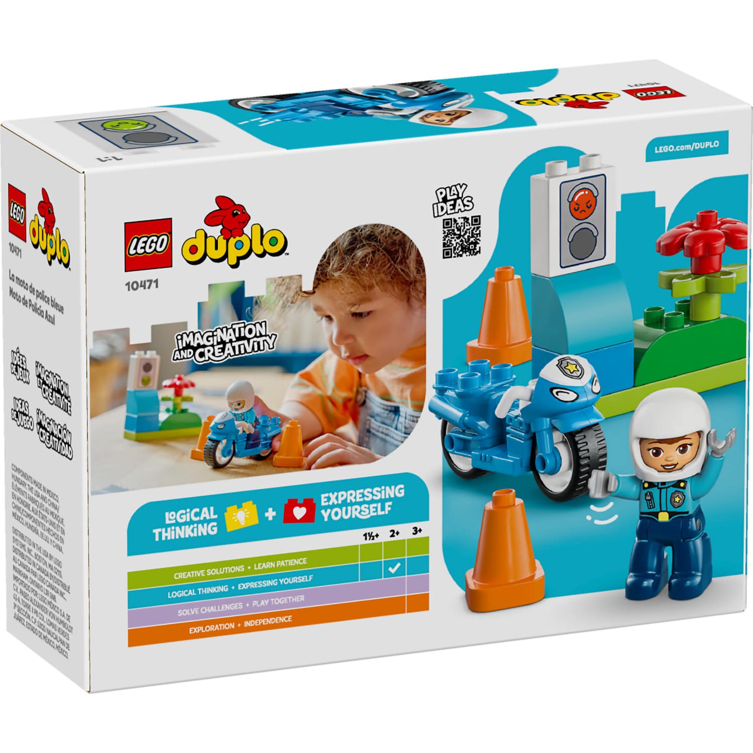 LEGO 10471 Blue Police Motorcycle - Duplo