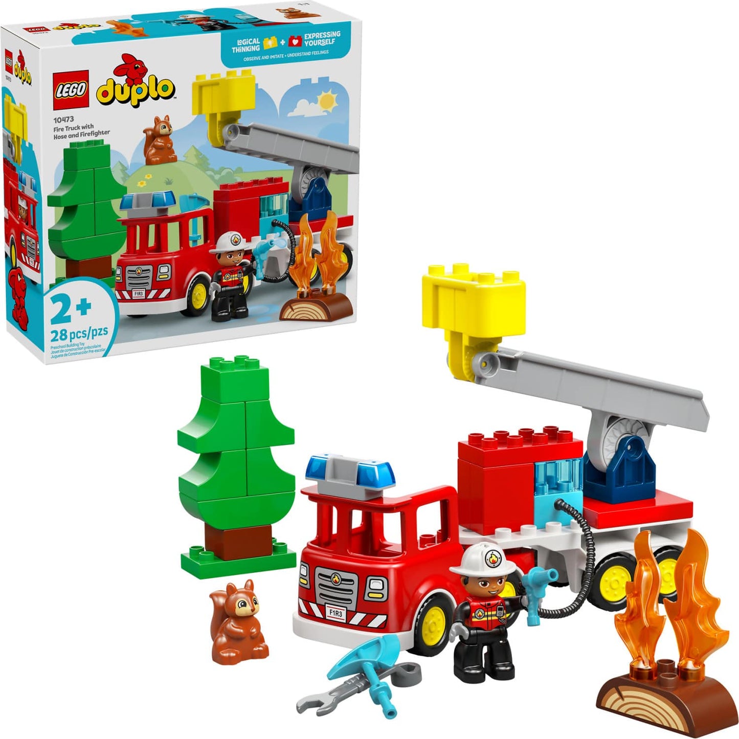 LEGO 10473 Fire Truck with Hose and Firefighter - Duplo