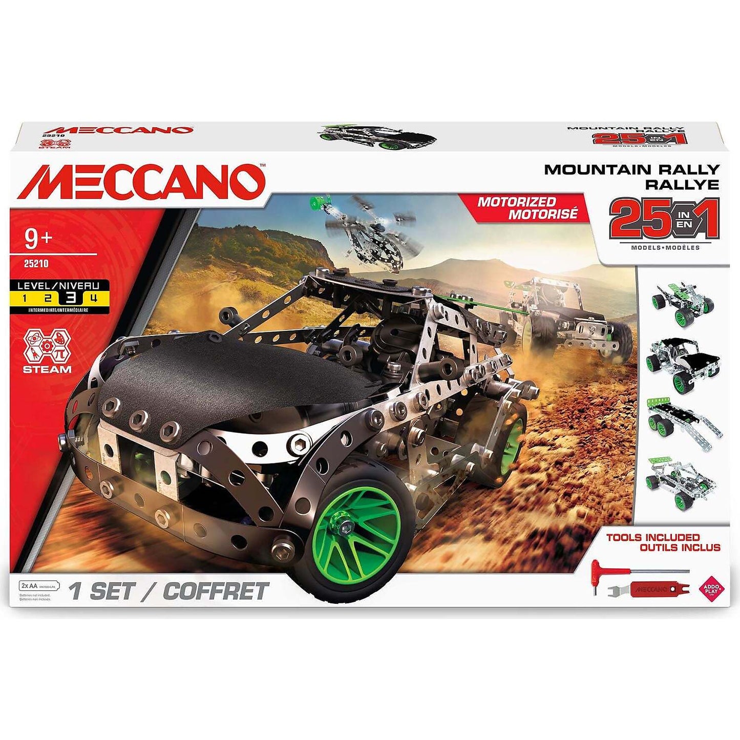 Meccano - 25-in-1 Mountain Rally 25-in-1 Mountain Rally Motorized Vehicle Building Set